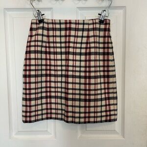 Ann Taylor Cream and Black Pencil Mini Skirt